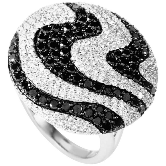 Swarov crystal black/white zebra ring - Picture 3 of 16
